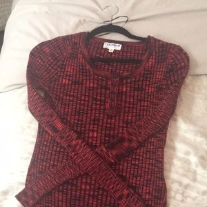 Black and Red Half-Button up Sweater/Shirt